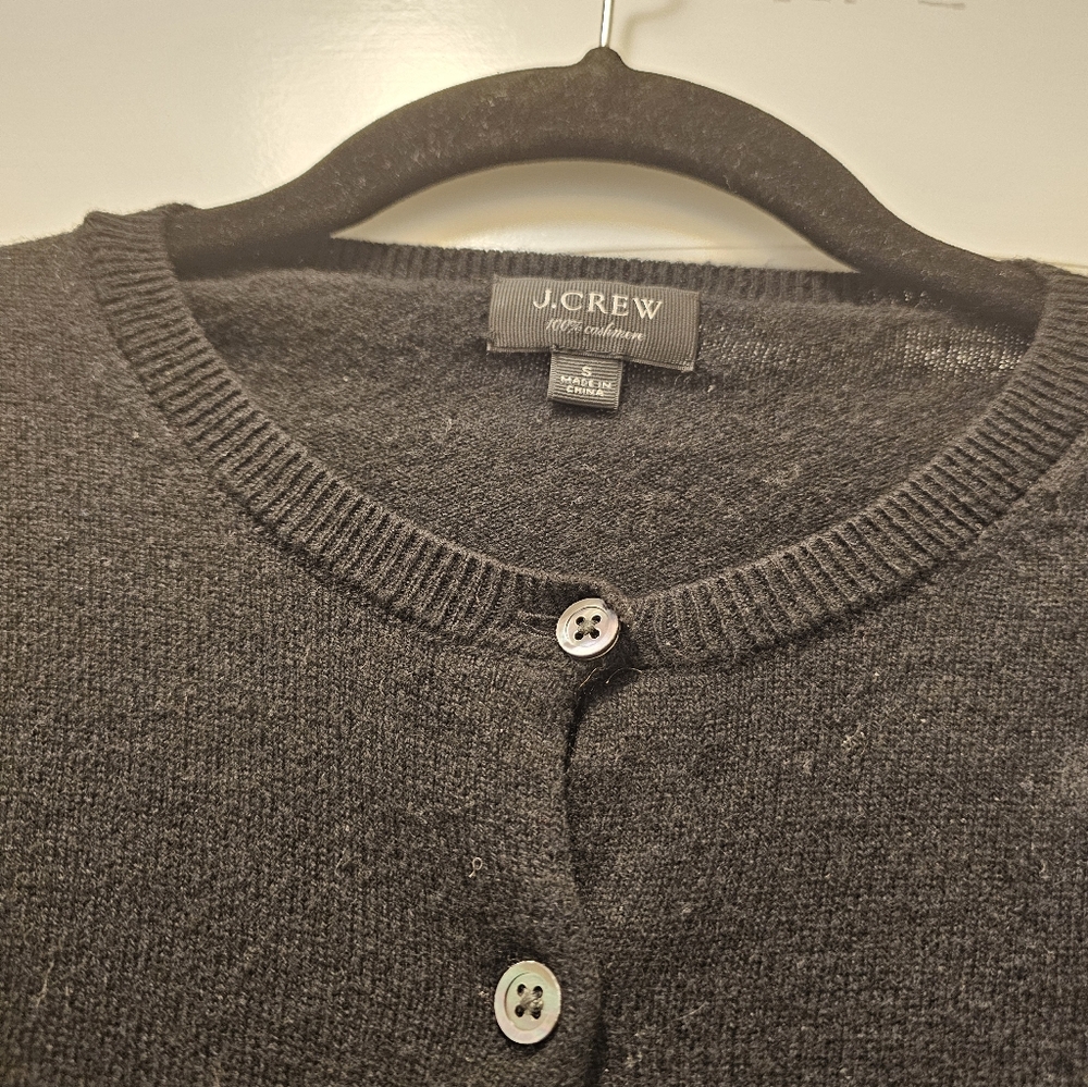 100% Cashmere Black Cardigan by J. Crew Sz S - Picture 4 of 6